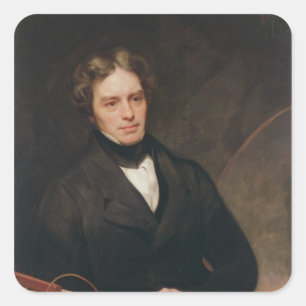 Porträt von Michael Faraday 1841-42 Quadratischer Aufkleber