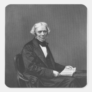 Porträt von Michael Faraday Quadratischer Aufkleber