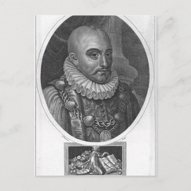 Porträt von Michel de Montaigne Postkarte (Vorderseite)