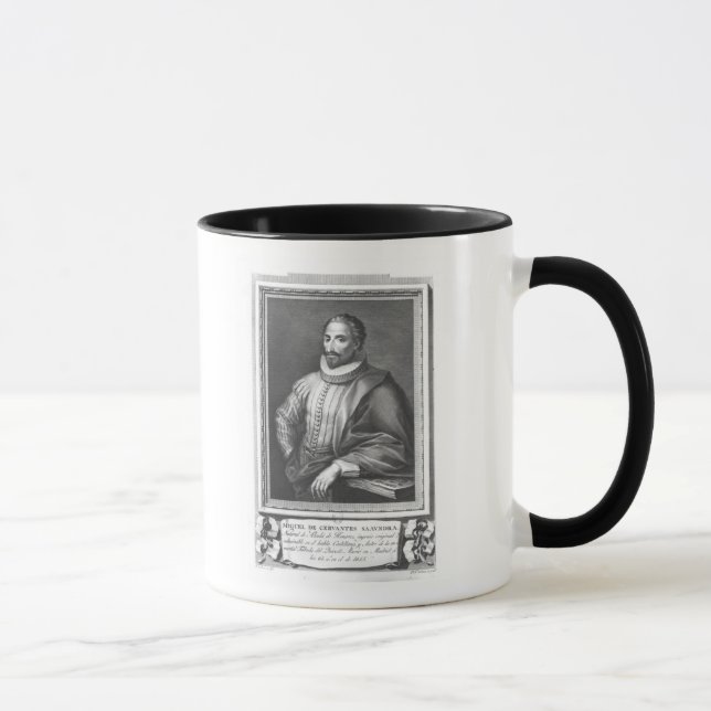 Porträt von Miguel de Cervantes Saavedra Tasse (Rechts)