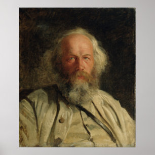 Porträt von Mikhail Alexandrovich Bakunin 1871 Poster