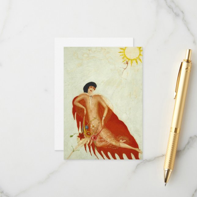 Porträt von mir von Florine Stettheimer Begleitkarte (Vorderseite/Rückseite Beispiel)