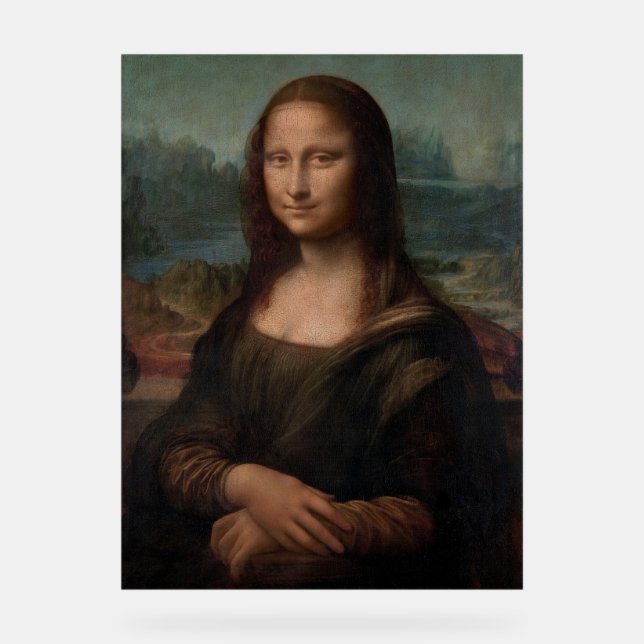 Porträt von Mona Lisa von Leonardo da Vinci Acrylschild (Vorderseite)