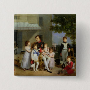 Porträt von Napoleon Bonaparte mit seinen Neffeen Button