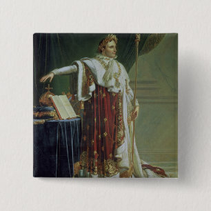 Porträt von Napoleon I in seinen Krönungs-Roben, Button