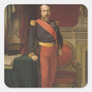 Porträt von Napoleon III 1862 Quadratischer Aufkleber