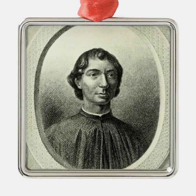 Porträt von Niccolo Machiavelli Ornament Aus Metall (Vorne)