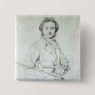 Porträt von Niccolo Paganini 1819 Button