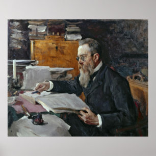 Porträt von Nikolai Andreyevich Rimsky-Korsakov Poster