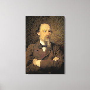 Porträt von Nikolay Alekseyevich Nekrasov, 1877 Leinwanddruck