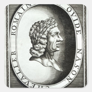 Porträt von Ovid Quadratischer Aufkleber