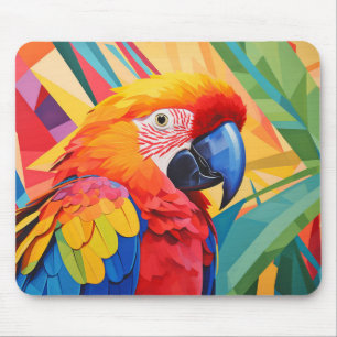 Porträt von Papagei-Vogel - farbenfrohe Malerei Mousepad