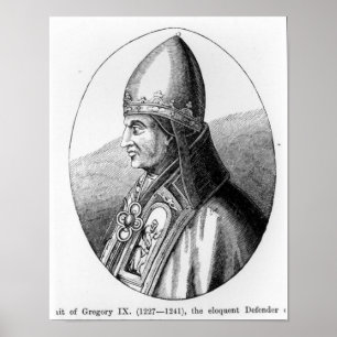 Porträt von Papst Gregory IX Poster