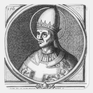 Porträt von Papst Gregory VII Quadratischer Aufkleber