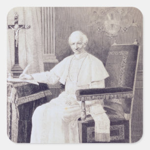 Porträt von Papst Löwe XIII Quadratischer Aufkleber