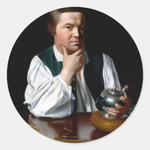 Porträt von Paul Revere Runder Aufkleber