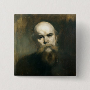 Porträt von Paul Verlaine 1890 Button