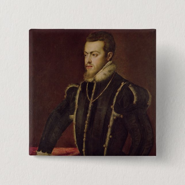 Porträt von Philip II von Spanien Button (Vorderseite)