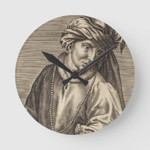 Porträt von Platte 2 Jan van Eycks (c.1390-1441) Runde Wanduhr