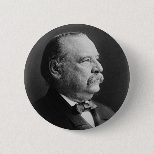 Porträt von Präsidenten Stephen Grover Cleveland Button (Vorderseite)