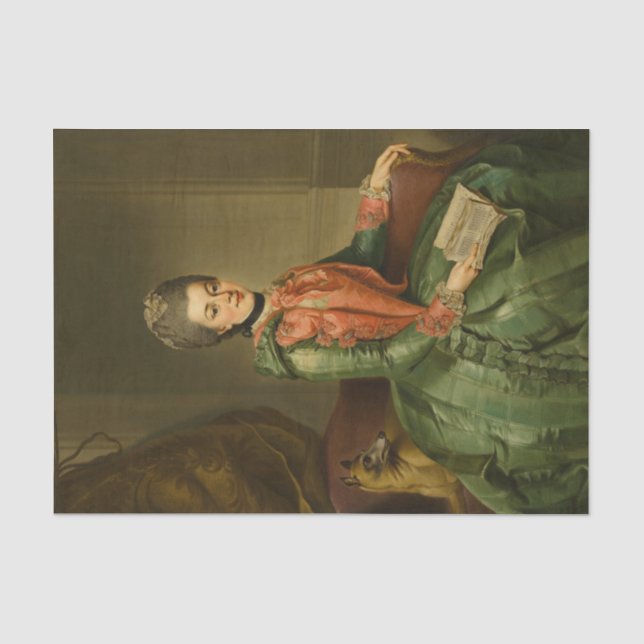 Porträt von Prinzessin Frederika von Johann Ziesen Seidenpapier (Vorderseite)