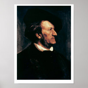 Porträt von Richard Wagner (1813-83) (Öl auf canva Poster