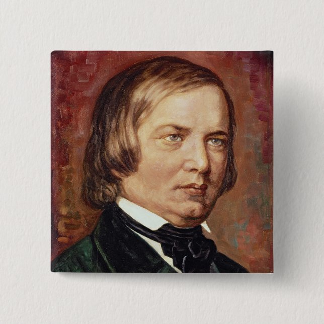 Porträt von Robert Schumann Button (Vorderseite)