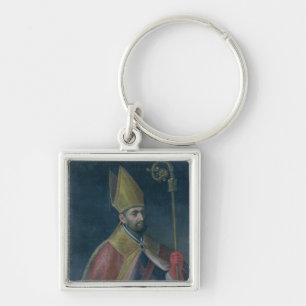 Porträt von Sankt Nikolaus, 1700 (Öl auf Leinwan Schlüsselanhänger