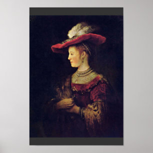 Porträt von Saskia Van Uylenburch [1]. Durch Poster