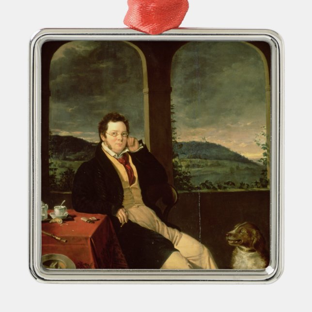 Porträt von Schubert Silbernes Ornament (Vorne)