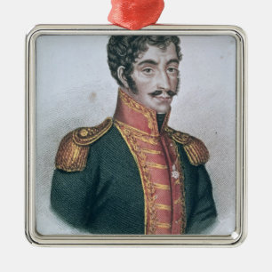 Porträt von Simon Bolivar Ornament Aus Metall