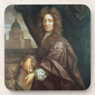 Porträt von Sir Christopher Wren (Öl auf Leinwan Untersetzer