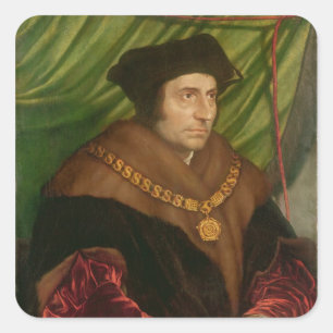 Porträt von Sir Thomas More Quadratischer Aufkleber