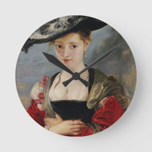 Porträt von Susanna Lunden (?) (Eimer Le Chapeau Runde Wanduhr