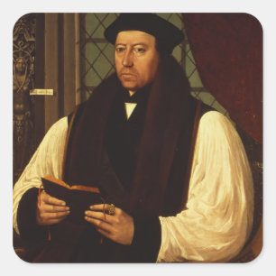 Porträt von Thomas Cranmer 1546 Quadratischer Aufkleber