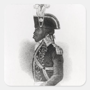 Porträt von Toussaint L'Ouverture Quadratischer Aufkleber