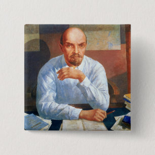 Porträt von Vladimir Ilyich Lenin, 1934 Button