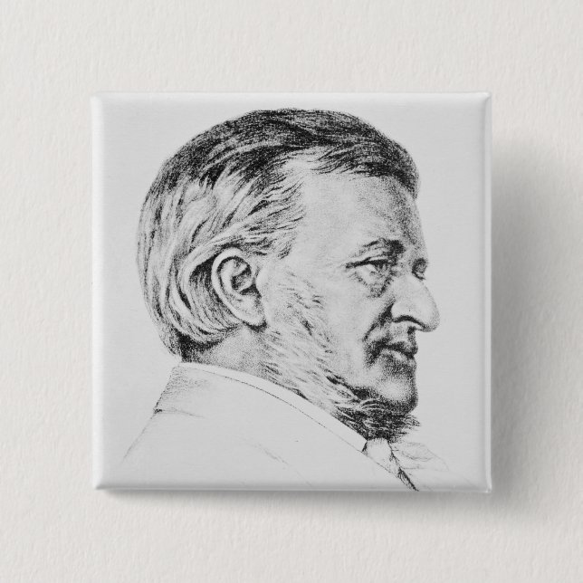 Porträt von Wagner, 19. Jahrhundert Button (Vorderseite)