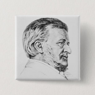 Porträt von Wagner, 19. Jahrhundert Button