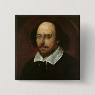 Porträt von William Shakespeare c.1610 Button
