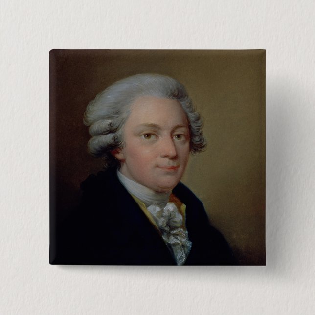 Porträt von Wolfgang Amadeus Mozart Button (Vorderseite)