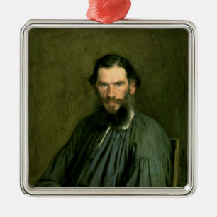 Porträt von Zählungs-Lev Nikolaevich Tolstoy 187 Silbernes Ornament