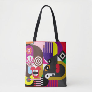 Porträt zweier Frauen - farbige Illustration. Frau Tasche