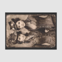 Porträt zweier Steampunk-Frauen DX5L Decoupage
