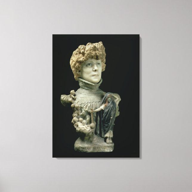 Porträtbüste von Sarah Bernhardt (1844-1923) Frank Leinwanddruck (Vorderseite)