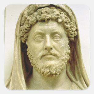 Porträtfehlschlag von Marcus Aurelius Quadratischer Aufkleber