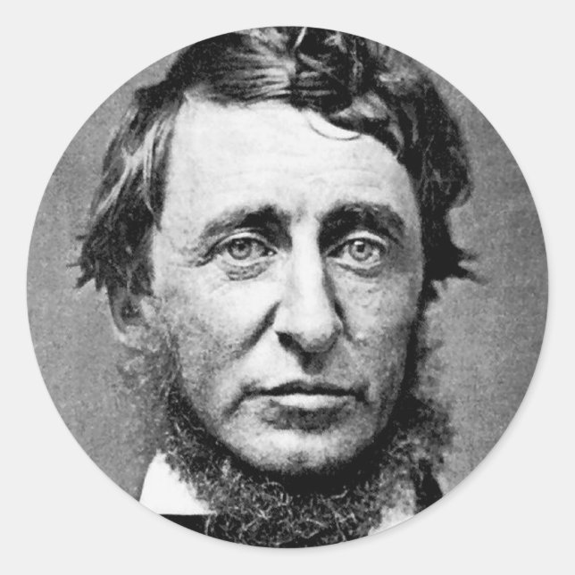Porträtfotografie von Henry David Thoreau Runder Aufkleber (Vorderseite)