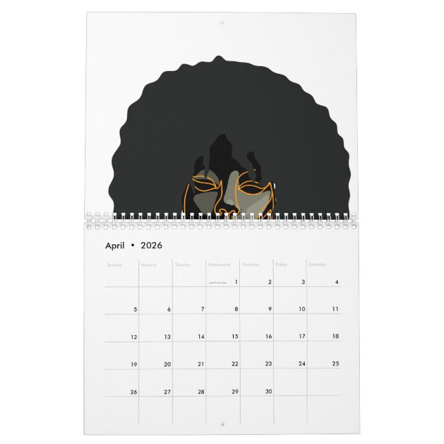 Porträtkalender der schwarzen Amerikanerin Kalender (Apr 2026)