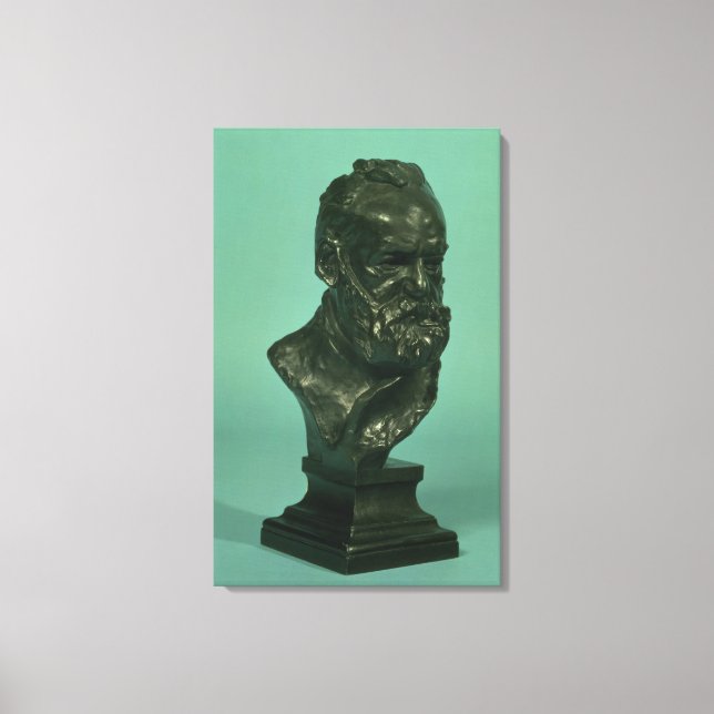 Porträtkopf von Victor Hugo (1802-85) (Bronze) Leinwanddruck (Vorderseite)
