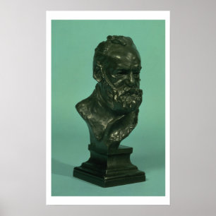 Porträtkopf von Victor Hugo (1802-85) (Bronze) Poster